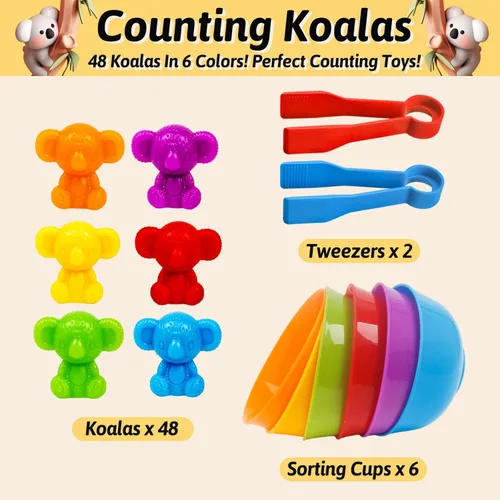 Miniatura 3 de Juguetes para contar koalas, juegos a juego con cuencos de clasificación, juguete de clasificación para niños pequeños, actividades de aprendizaje