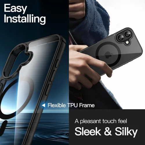Miniatura 6 de JETech Funda magnética para iPhone 17 de 6.3 pulgadas, compatible con MagSafe, protector de teléfono a prueba de golpes, parte trasera transparente