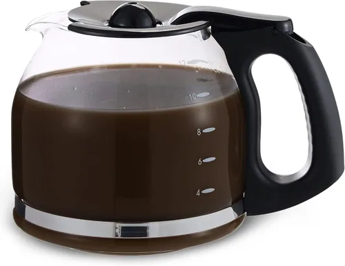 Miniatura 5 de Jarra de repuesto de vidrio de 12 tazas para Mr. Coffee modelo #SK12, SK13, EHX23, JWX31, SJX23, SJX39 (negro, reemplaza PLD12-RB)