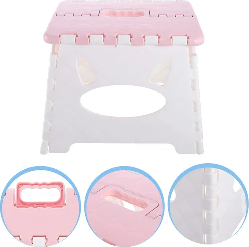Miniatura 8 de BESPORTBLE Taburete plegable de plástico, taburete plegable para asiento de silla, soporte para plantas, mesita de noche para cocina, jardín, baño