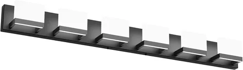 Tipace - 6 Lámparas de tocador, modernas, de color negro mate, con luz led arriba y abajo, para colocarlas sobre el espejo del tocador del baño, de