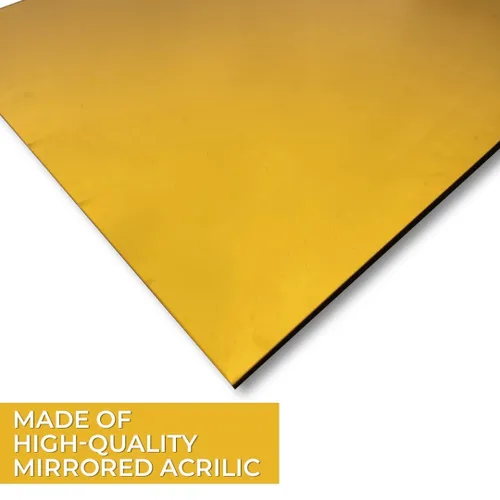 Miniatura 4 de 4 hojas acrílicas doradas espejadas – Hojas de espejo dorado de 12 x 12 pulgadas, hoja de acrílico fundido de 1/8 para borde pulido con láser