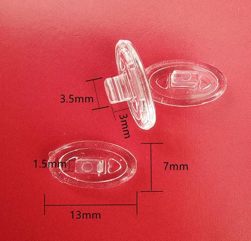 Miniatura 3 de Almohadillas de silicona de goma transparente tipo clip para la nariz, piezas para anteojos, lentes de sol, marcos de lectura, HNP003