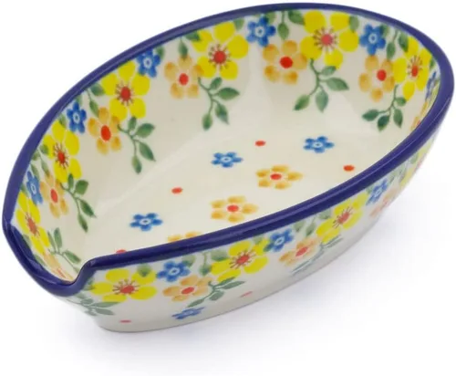 Miniatura 16 de Auténtico soporte de cuchara de cerámica polaca en diseño de amapolas azules hecho a mano en Bolesławiec Polonia por Ceramika Artystyczna +