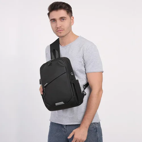 Miniatura 7 de MOSISO Mochila bandolera de viaje para senderismo, bolsa cruzada grande con puerto de carga USB para hombres y mujeres, bolsillos de 3 capas, bolsa