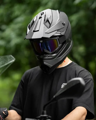 Miniatura 6 de ILM - Cascos para bicicleta de tierra para adultos, hombres y mujeres, para motocross, ATV, todoterreno, con gafas, guantes, máscara, modelo DOT