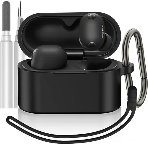 Miniatura 10 de Funda compatible con Sony WF-1000XM5, funda protectora de silicona para auriculares inalámbricos Sony XM5, LED frontal visible (negro)