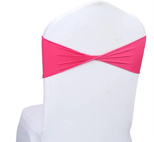 Miniatura 28 de MDS Paquete de 100 bandas de elastano para silla, bandas lisas sin hebilla, reutilizables, elásticas, para decoración de bodas, recepciones, Azul