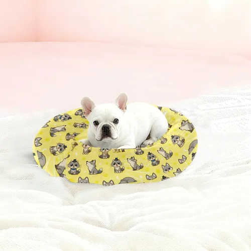 Miniatura 2 de Pet Dog Bed Donut Cuddler Fluffy Cat Pillow Bed for Medium Size Pets Sleeping XS Cute Wolves