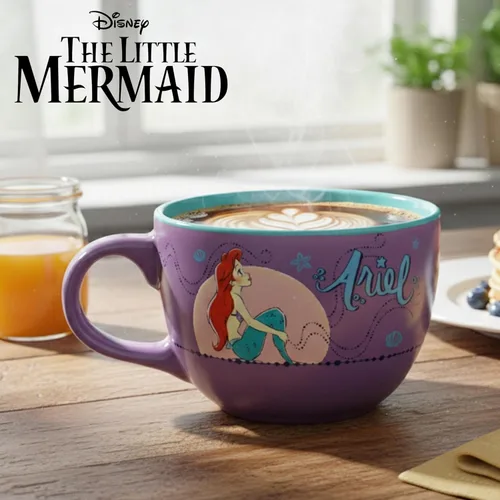 Miniatura 5 de Silver Buffalo Taza de cerámica de las princesas de Disney Sirenita Ariel Moonlight, para sopa, de 24 onzas Varios