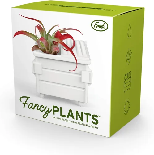 Miniatura 6 de Fred Fancy Plants - Soporte para plantas de aire en forma de contenedor – Maceta de cerámica única para Tillandsia y plantas de aire pequeñas
