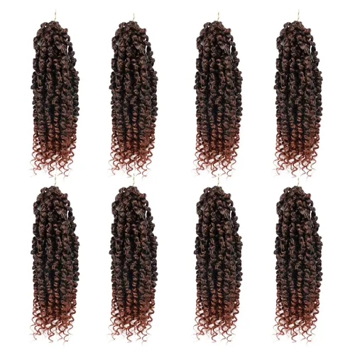 Miniatura 59 de Pelo de Passion Twist – 8 paquetes de 18 pulgadas Passion Twist Crochet para mujeres, cabello rizado pretrenzado Passion Twists extensiones de #2