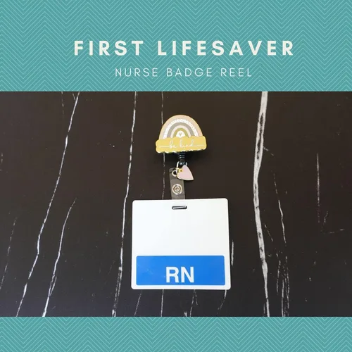 Miniatura 2 de First Lifesaver - gafete de identificación de enfermera – Carrete retráctil con dije para enfermeras, estudiantes de enfermería, NP (Be Kind)