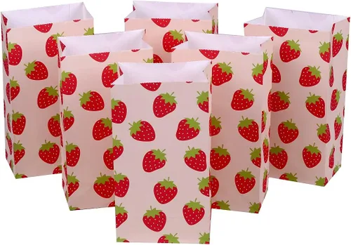 Miniatura 7 de ysmile Bolsa de regalo de fiesta, bolsa de papel para regalo, bolsa de regalo de cereza para niña, cumpleaños, celebración de niños, 24