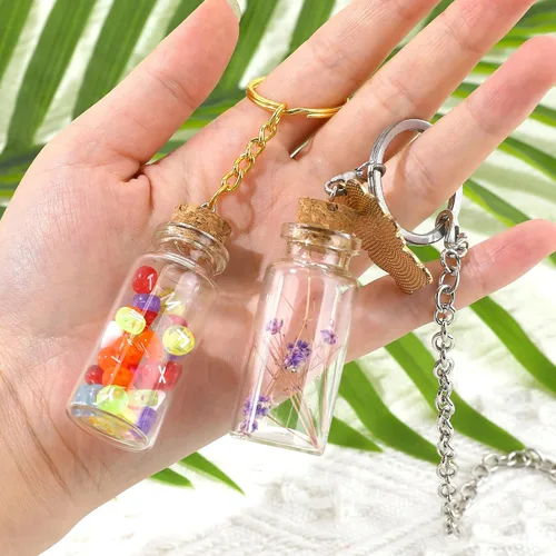 Miniatura 3 de Mozeat Lens Mini botellas de vidrio de 0.0 fl oz con tapas de corcho, tarros vacíos transparentes de 0.86 x 2 pulgadas, botella de mensaje, pequeñas