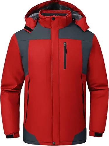 Miniatura 6 de Chaqueta de esquí para hombre, impermeable, resistente al viento, con capucha