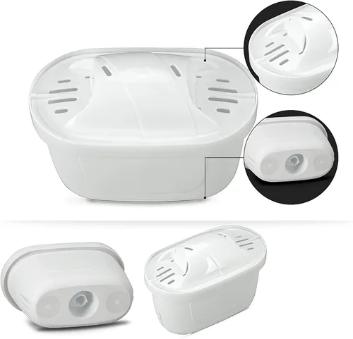 Miniatura 3 de Filtro alcalino de repuesto para jarra de agua diseñado para modelos originales y finos, Paquete de 4 1 blanco