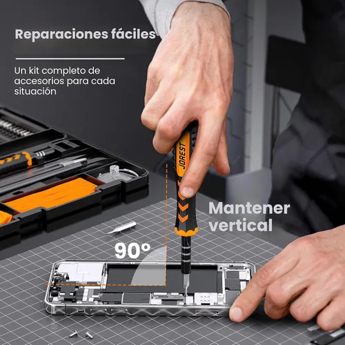 Miniatura 5 de JOREST Juego de 59 destornilladores de precisión pequeños con Torx T5, T6, T8, mini kit de herramientas de reparación para Macbook, computadora