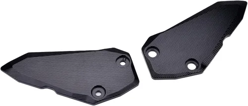 Juego de reposapiés delantero para motociclista, protector de placas de talón (para vehículo Kawasaki) Ninja ZX-4R ZX-4RR ZX-25R (negro)