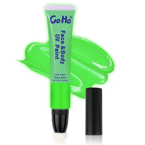 Miniatura 21 de Go Ho Barra de pintura facial verde claro, accesorios verdes, pintura corporal crema a base de agua, lavable, altamente pigmentada, suave y segura