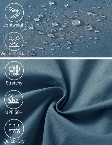 Miniatura 5 de WENRONSTA Pantalones cargo de senderismo para hombre, secado rápido, ligeros, impermeables, 6 bolsillos, para exteriores, pesca, montaña