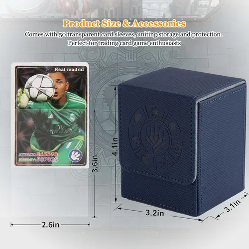 Miniatura 5 de Caja para mazo de cartas Arkeiliy, caja de almacenamiento MTG con 50 fundas para cartas, 110+ cajas para cartas coleccionables para Magic Commander