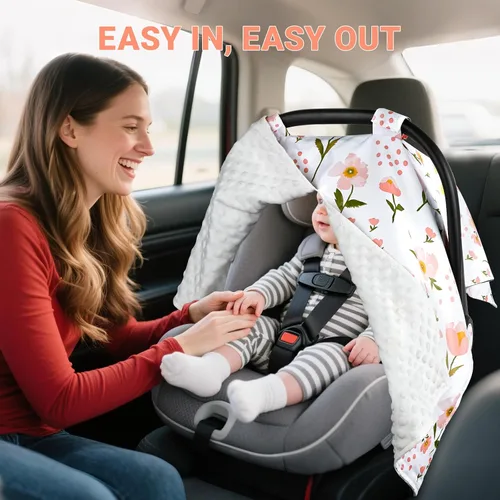 Miniatura 6 de Metplus Funda para asiento de coche 2 en 1 para bebé, toldo para asiento de coche para bebés, funda de lactancia multiuso para mamá, fundas