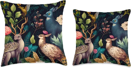 Miniatura 3 de DAG Fauna Art & Dark Academia Clothing - Almohada (16 x 16 pulgadas), multicolor