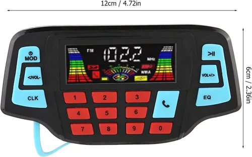 Miniatura 4 de AMONIDA Altavoces estéreo para motocicleta, reproductor de MP3 de motocicleta, sistema de altavoces estéreo de audio USB, portador de tarjeta