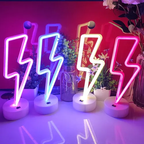 Miniatura 6 de JYWJ Letrero de neón con base de soporte, USB o 3 pilas AA, decoración LED de pared de escritorio, varias fiestas, decoración de locales comerciales