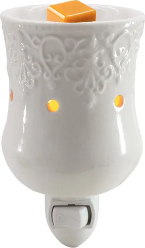 CVHOMEDECO. Calentador eléctrico de cera derretida enchufable a la pared, calentador de fragancias de cerámica decorativo para velas perfumadas,