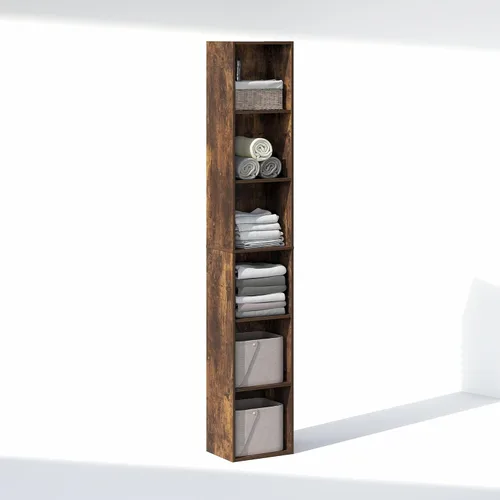 Miniatura 4 de Furinno Organizador de armario de 6 niveles para cubículo, organizador de armario, estante abierto, 21.1 pulgadas de ancho, para armario, Pino ámbar