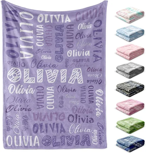 Manta personalizada con nombre, manta personalizada para adultos y niños, regalos personalizados, manta de bebé, para adolescentes, niñas, niños,
