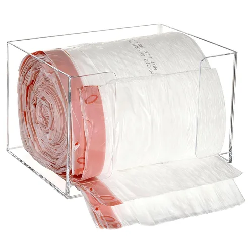 Dispensador de bolsas de basura extra grande, soporte para rollos de bolsas de basura acrílicas de montaje en pared, soporte para armario de cocina,