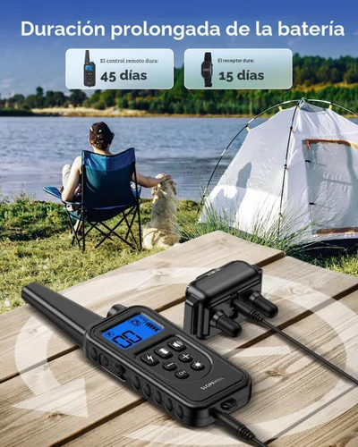 Miniatura 7 de Collar de Entrenamiento para Perros con 7 Modos de Entrenamiento, Collar de Choque Electrónico para Perros con Control Remoto de 1280M, Collar