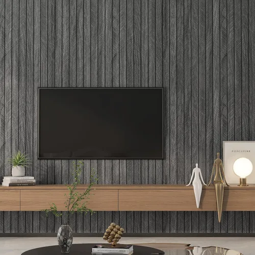 Miniatura 8 de Yenhome Paneles de pared de listones de madera texturizada 3D, paneles acústicos insonorizados para paredes interiores y techos, panel de espuma