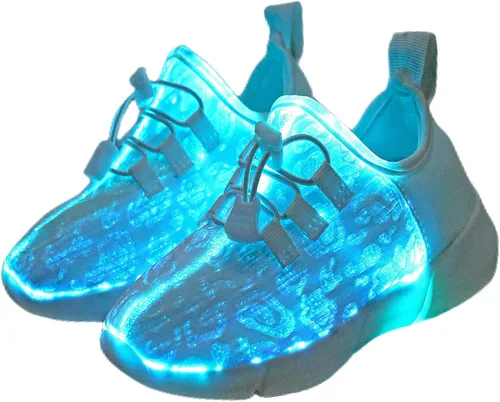 YYXMS Zapatos de fibra óptica para niños y niñas, tenis iluminados para niños, zapatos intermitentes con carga USB para Navidad, festivales,