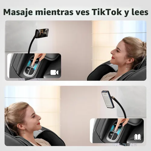 Miniatura 5 de Real Relax Sillón de masaje de cuerpo completo con controlador de teléfono único, sillón reclinable 3D SL-Track de gravedad cero con control