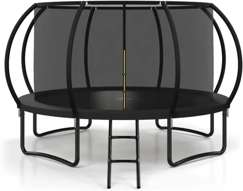Miniatura 10 de Polar Aurora Trampolín para exteriores de 10 pies, 12 pies, 14 pies, 16 pies, con red de seguridad, almohadilla de resorte engrosada, trampolín Negro