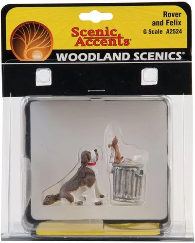 Miniatura 2 de Woodland Scenics A2524 G Scale Dog w/Cat On Basurero