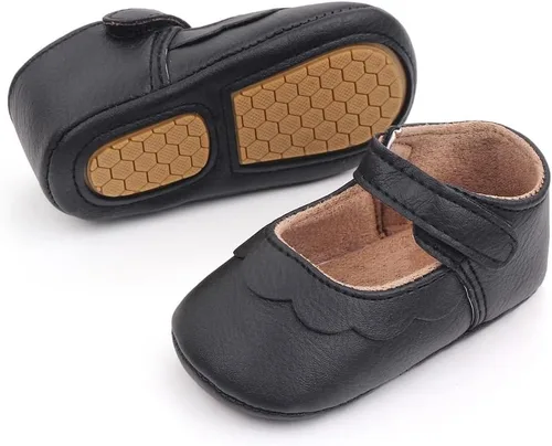 Miniatura 2 de Zapatos planos Mary Jane para bebés y niñas, suela suave antideslizante, suela suave, princesa, primeros pasos, de piel sintética, zapatos de vestir