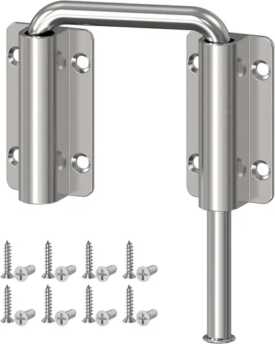 Miniatura 8 de Cerradura de puerta corredera con asa mejorada, cerradura multi-ángulo en forma de U de 2.38" para puerta corredera de granero de 90/180 grados, 1