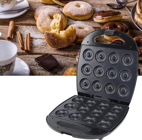 Miniatura 6 de Máquina para hacer donas con temperatura, calefacción de doble cara, diseño de 12 agujeros, máquina para hacer panqueques de cocina