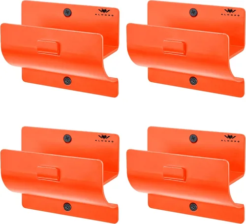 Miniatura 8 de Juego de 4 colgadores de escalera para pared de garaje, gancho negro resistente para almacenamiento de escaleras de montaje en pared. Soporte