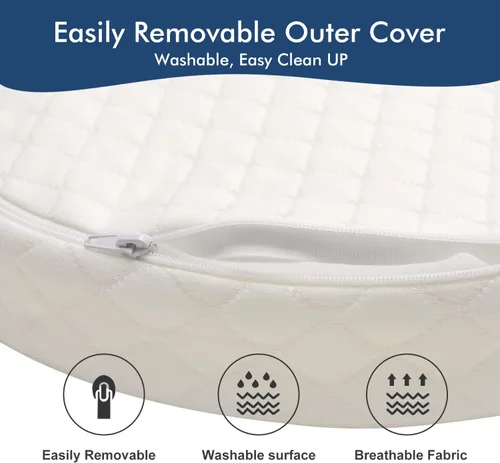 Miniatura 6 de Protector de colchón de moisés compatible con Dream On Me Karley Bassinet, transpirable, espuma premium, hipoalergénico, no tóxico, forma ovalada