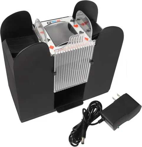 Miniatura 9 de GSE Games & Sports Expert Barajador automático de cartas de 4 barajas, enchufe de alimentación y máquinas barajadoras a batería para jugar a las 4