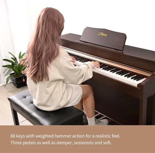 Miniatura 5 de Piano digital de 88 teclas con teclado de tamaño completo y teclas completamente ponderadas, teclado de piano acústico profesional con martillo