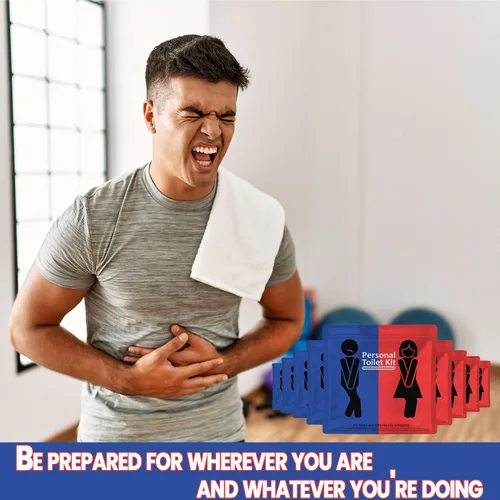 Miniatura 4 de Kit de inodoro personal para llevar, paquete de 10 unidades, kit de baño público desechable, envuelto individualmente para kit de protección
