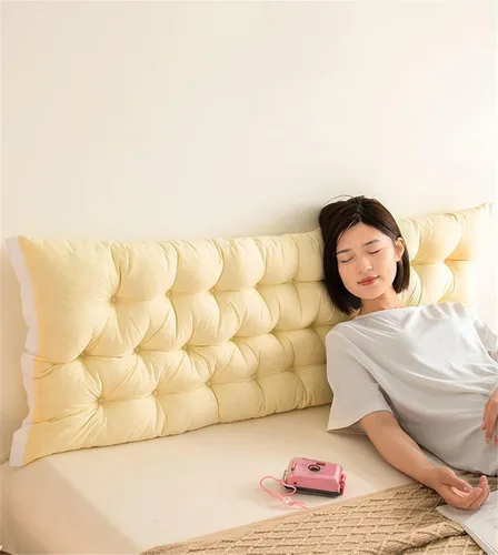 Miniatura 2 de Cabecero de Cama Almohada Tapizada Montada en Pared para Dormitorio Cama Grande Almohada de Cabecera con Respaldo y Soporte de Posicionamiento