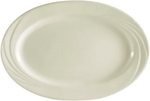CAC China GAD-34 Garden State - Bandeja ovalada de porcelana blanca hueso de 9-1/4 pulgadas por 6-3/4 pulgadas, caja de 24